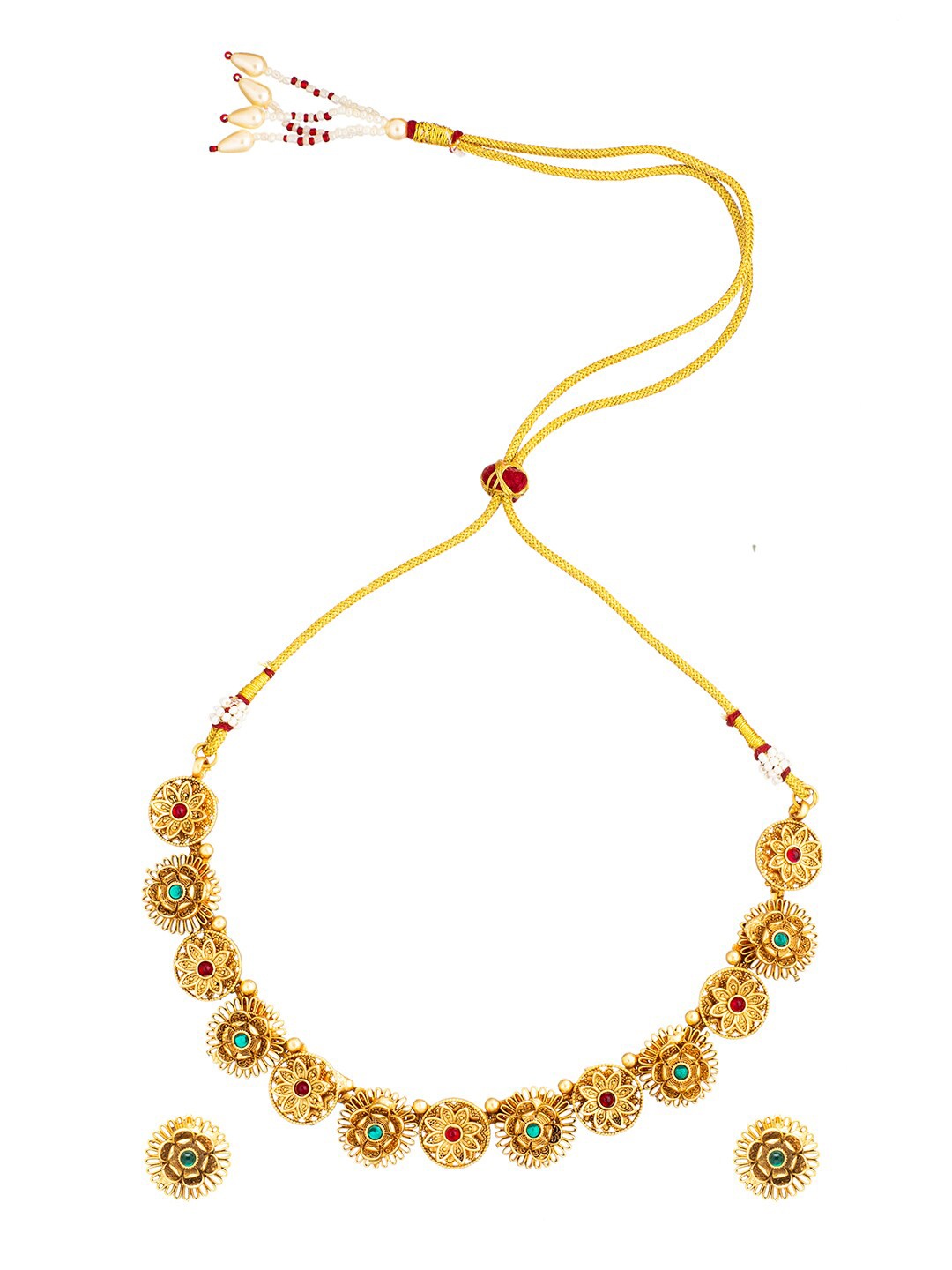 

Shining Jewel - By Shivansh Gold-Plated Necklace Set
