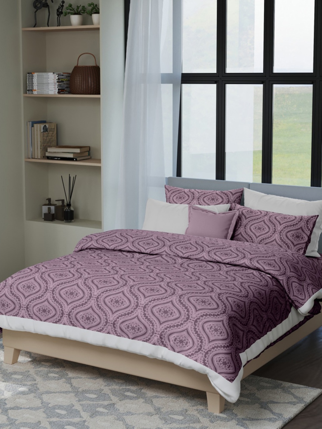 

LABHAM Purple Printed Pure Cotton Double XL Duvet Cover