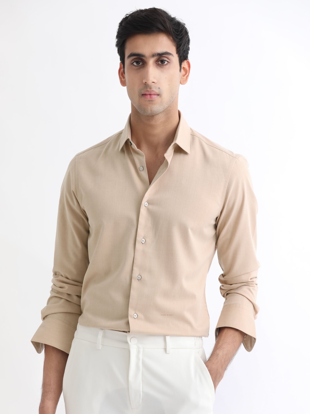 

RARE RABBIT Men Gunjan Slim Fit Shirt, Beige