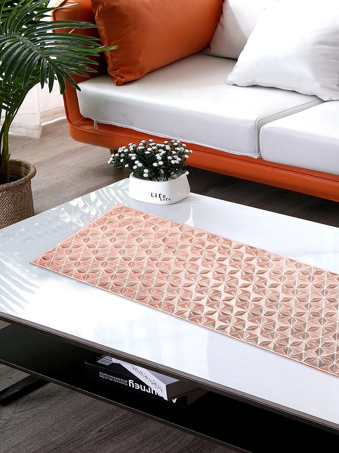 

Dakshya Industries Copper Toned Geometric Design Waterproof Runner