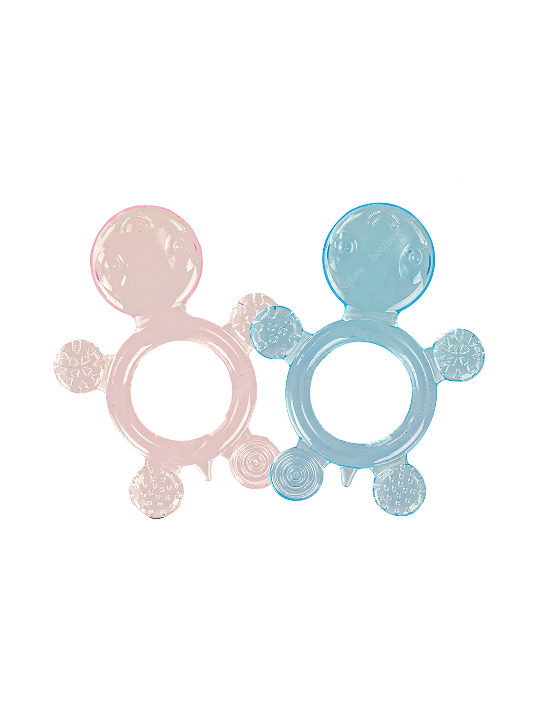 

BAYBEE Infants Set Of 2 Textured Teddy-Shaped Silicone Chewable Teether, Pink