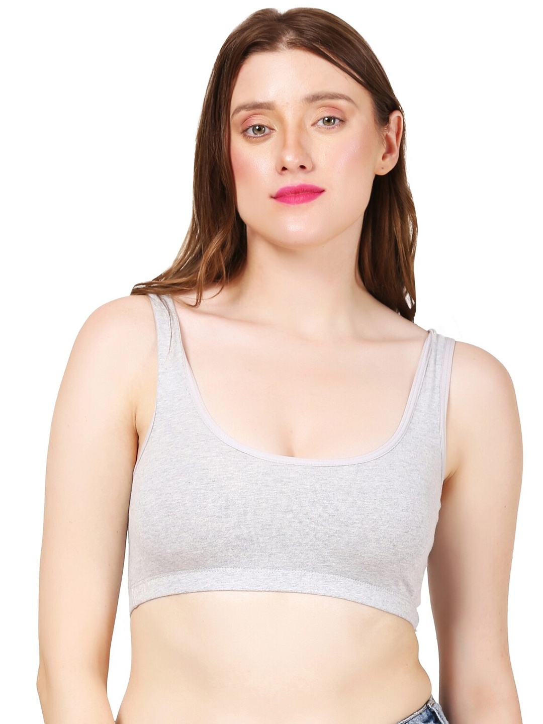

MYSHA Full Coverage Non Padded Non-Wired Dri Fit Sports Bra With All Day Comfort, Grey