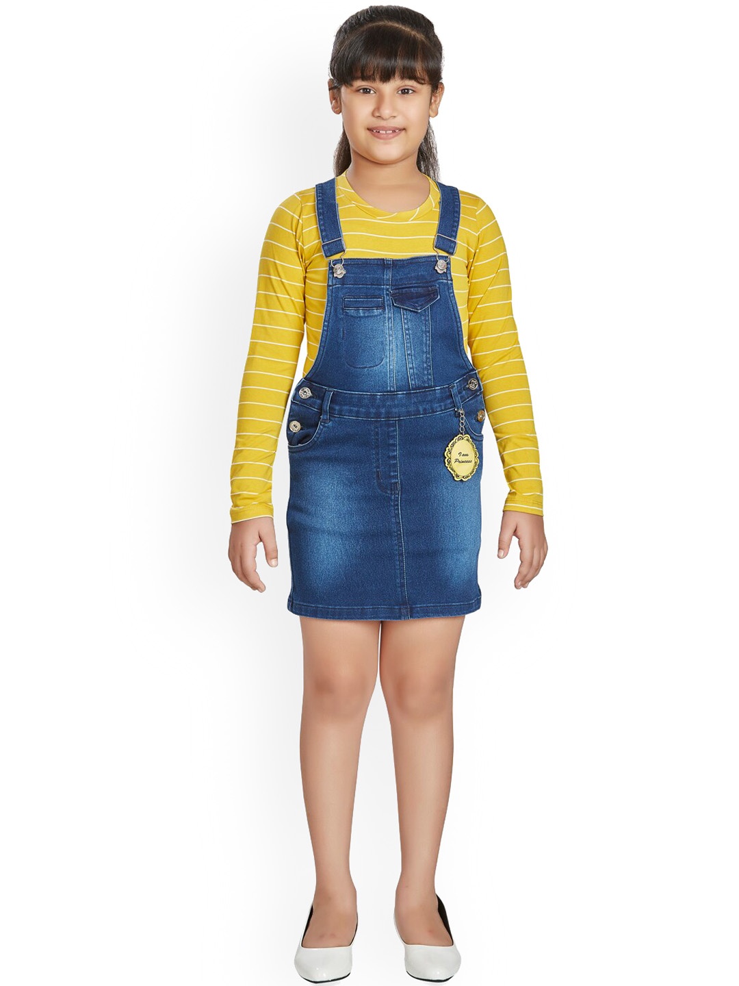

Peppermint Girls Pure Cotton Pinafore Dress, Mustard