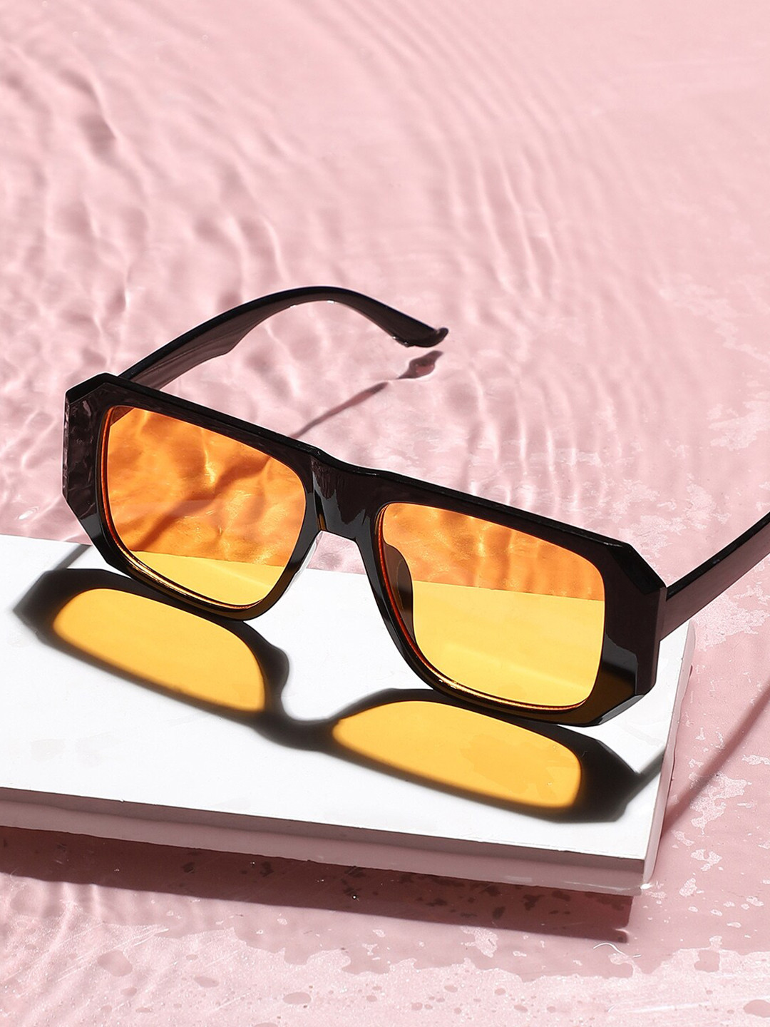 

French Accent Men Lens & Rectangle Sunglasses with UV Protected Lens AW23_FASG1020, Orange