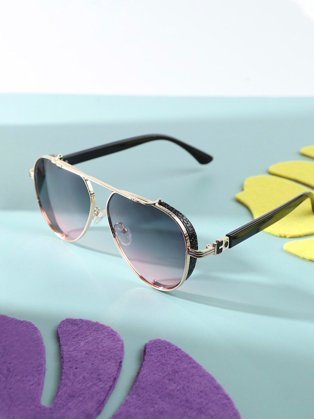 

French Accent Men Lens & Aviator Sunglasses with UV Protected Lens AW23_FASG1010, Purple