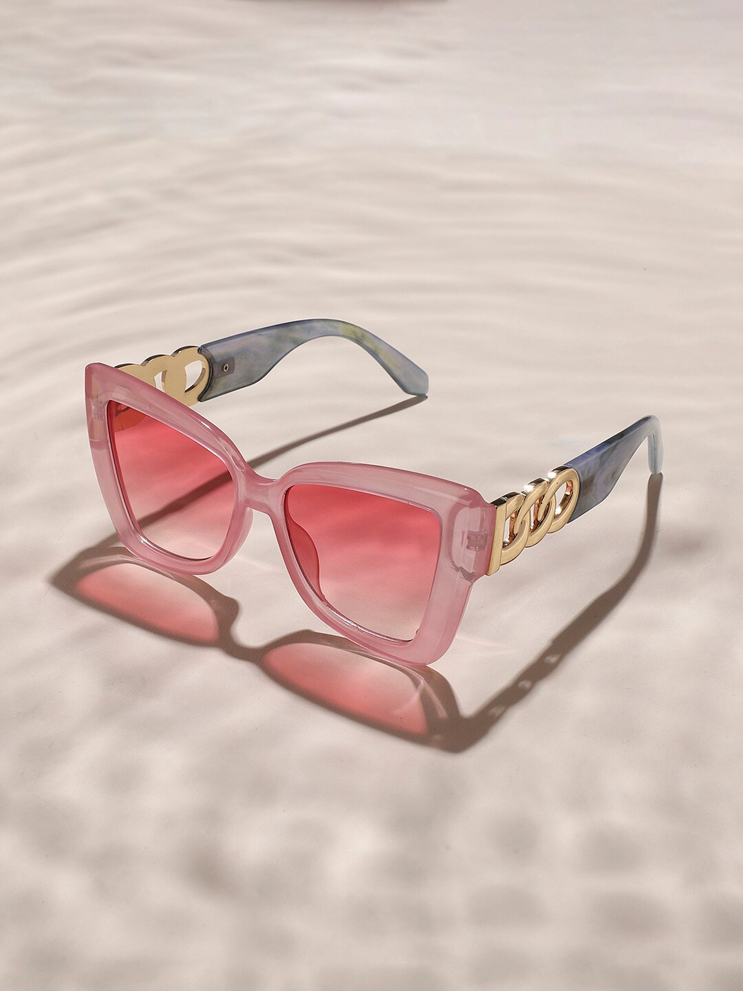 

HAUTE SAUCE by Campus Sutra Women Oversized Sunglasses with UV Protected AW23_HSSG2267, Pink