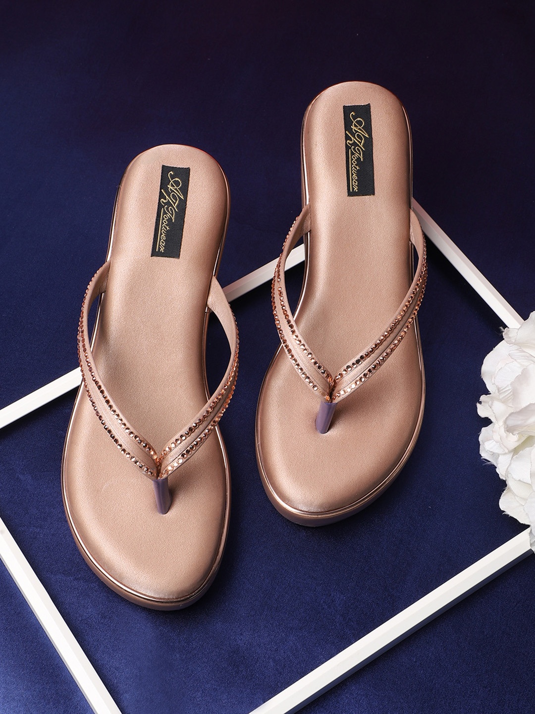 

AZ Footwear Embellished Wedge Heels, Tan