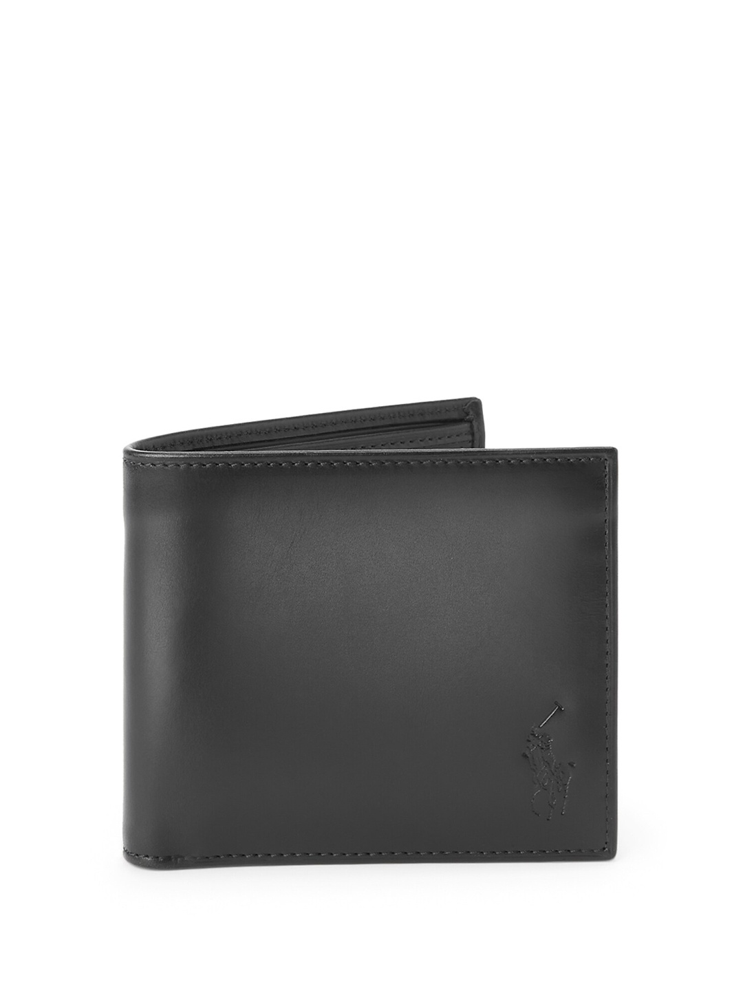 

Polo Ralph Lauren Men Pony Printed Leather Two Fold Wallet, Black