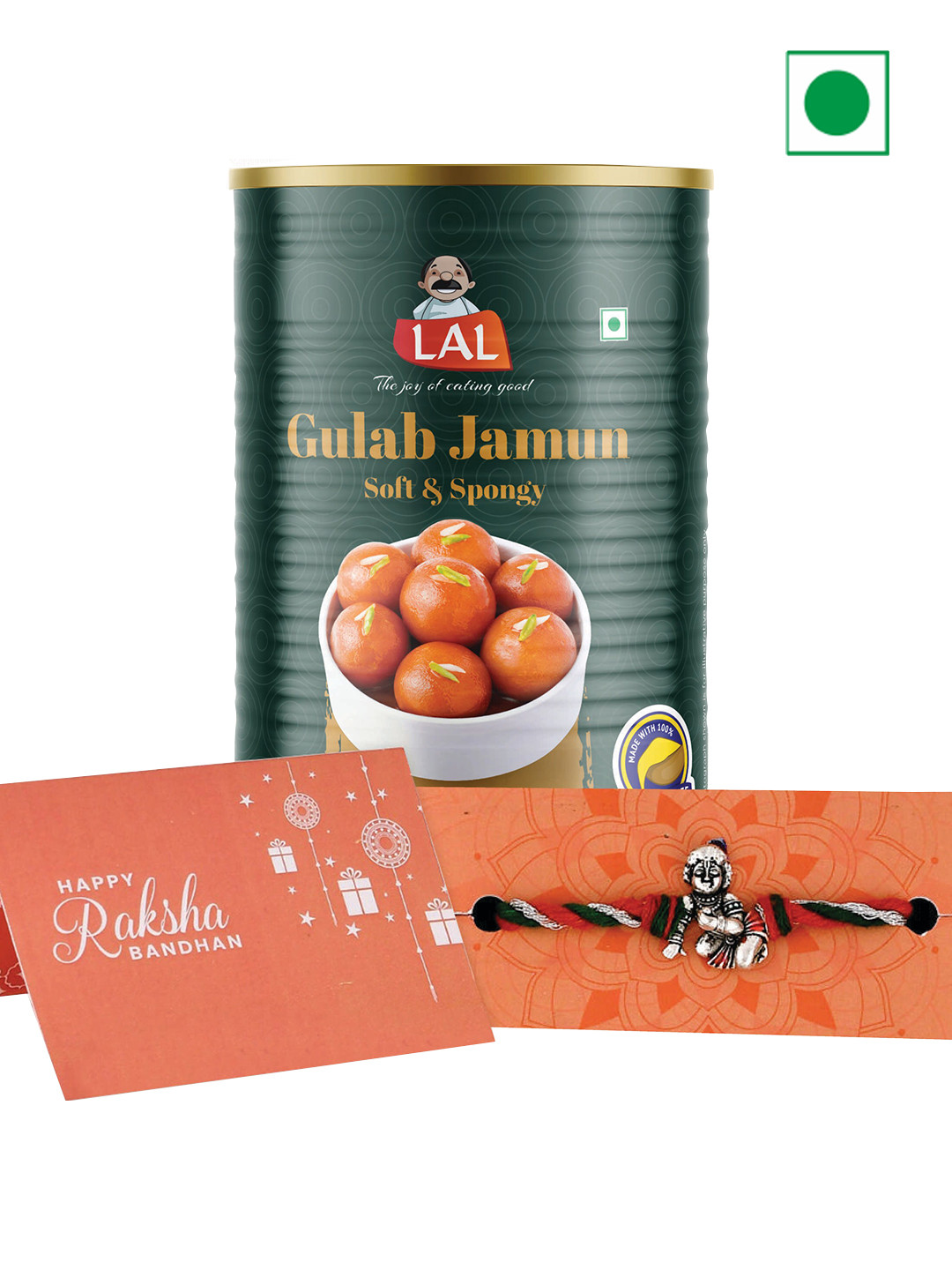 

LAL Gulab Jamun with Voylla Colorful Lord Krishna Motif Rakhi 1Kg, Na