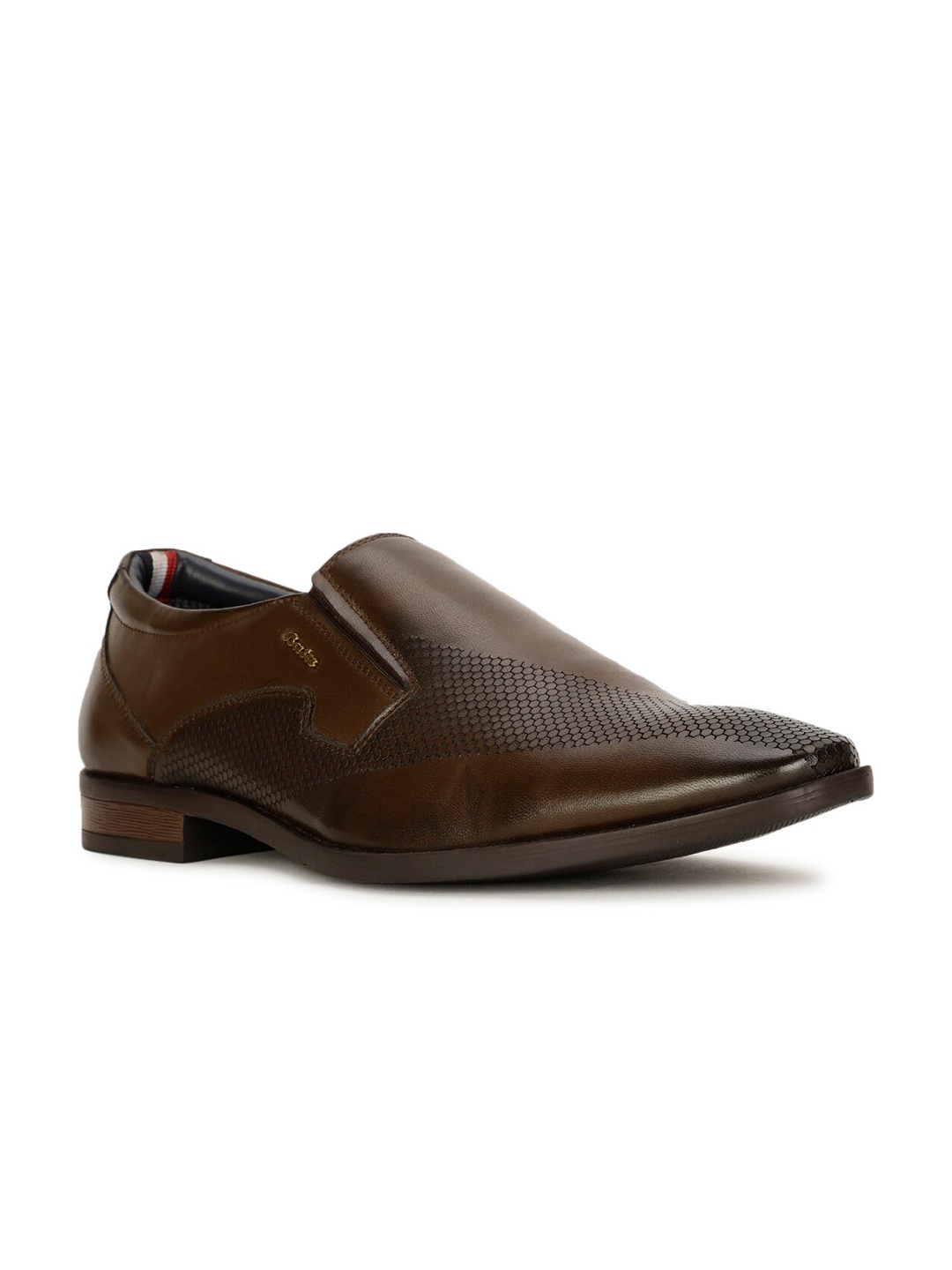 

Bata Men Textured Formal Slip-On Shoes, Brown