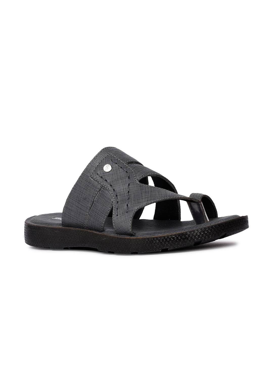 

Bata Men Textured One Toe Comfort Sandals, Grey