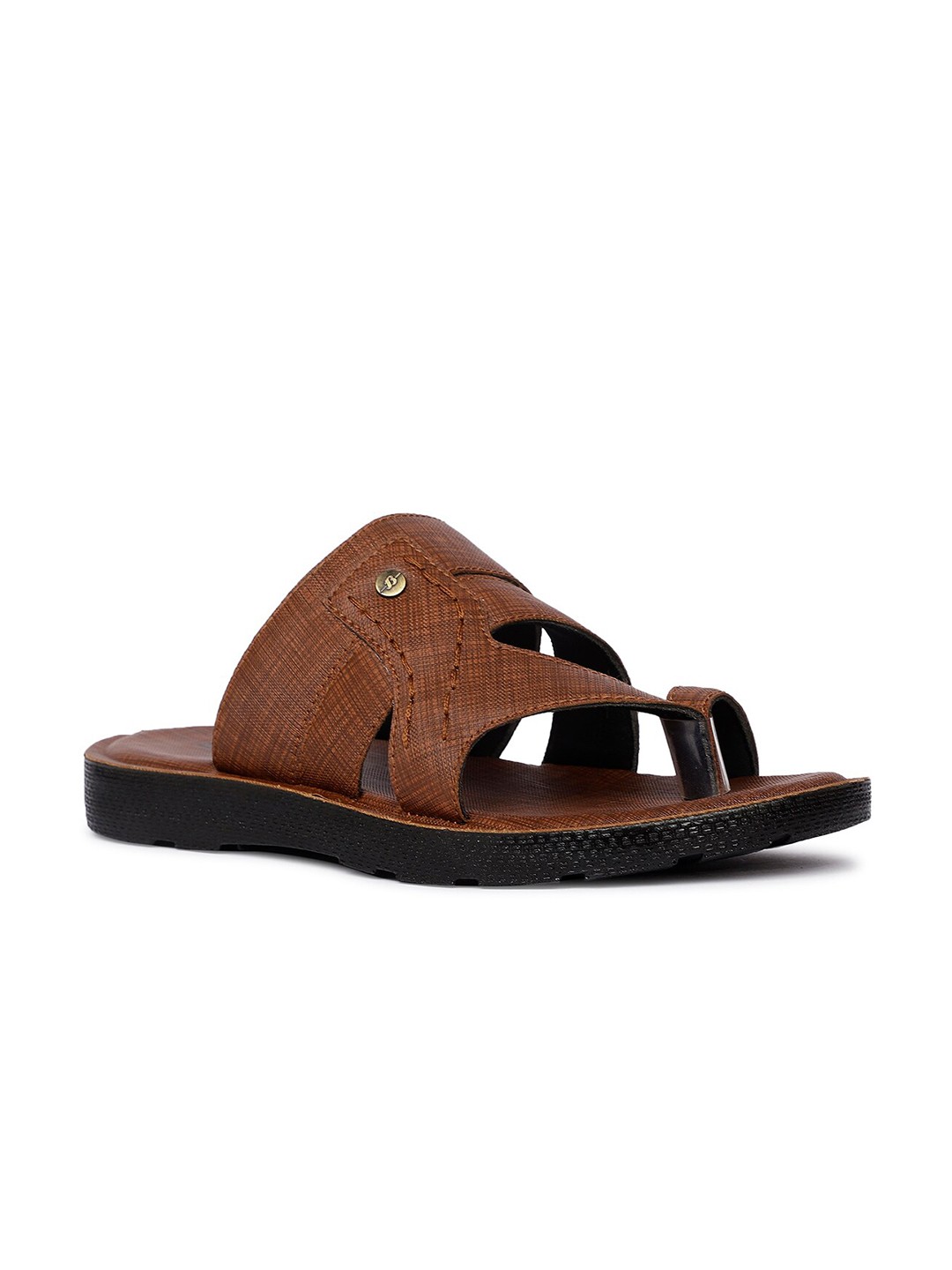 

Bata Men Textured Comfort Sandals, Tan