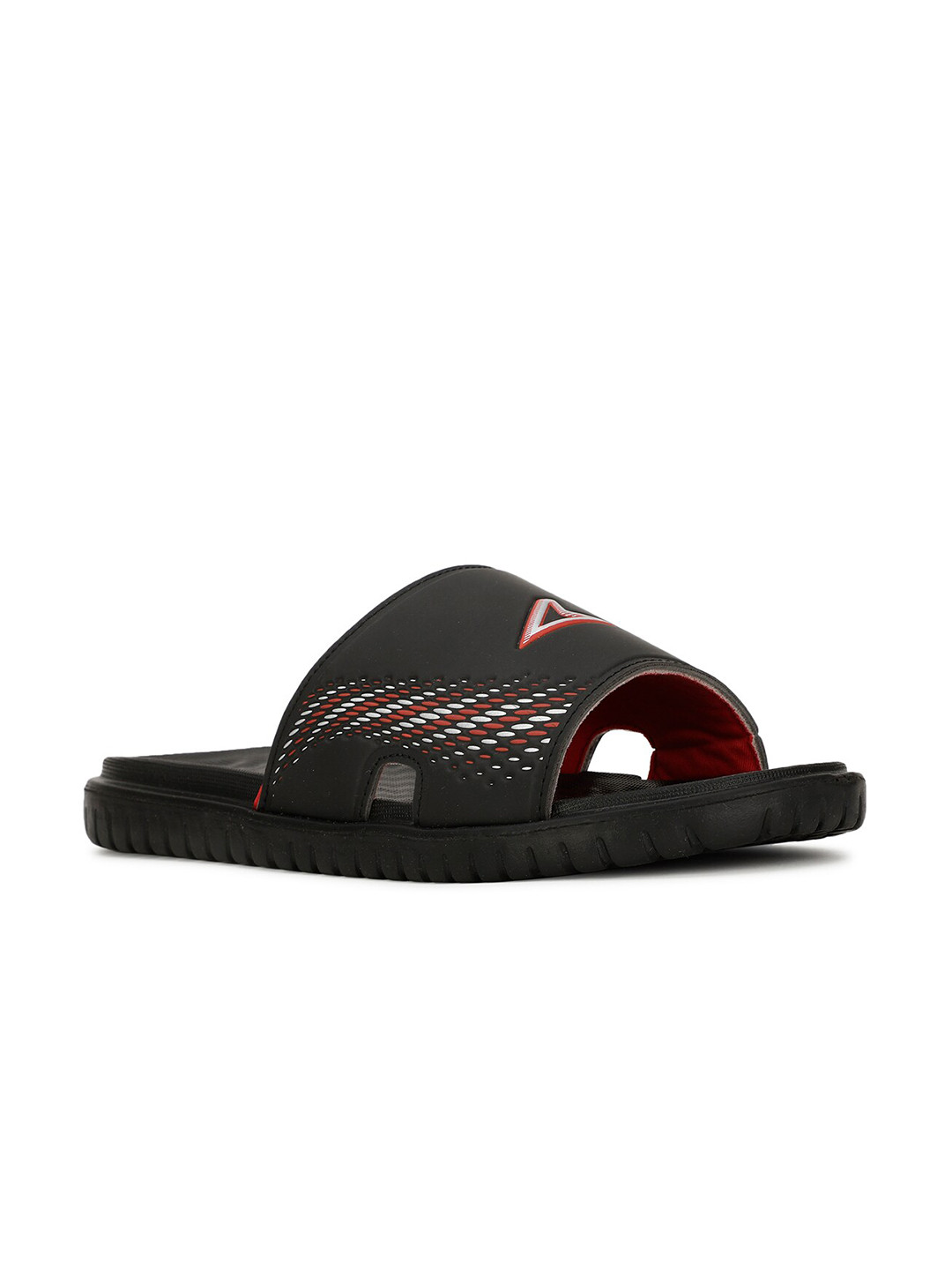 

Power Men Brand Logo Printed Sliders, Black
