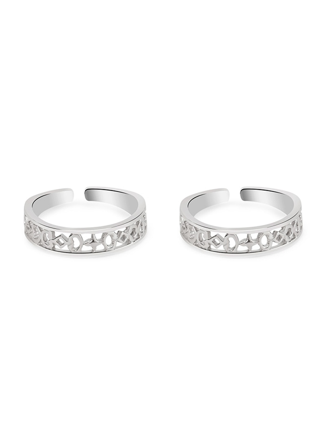 

March by FableStreet Silver-Plated Sterling Silver Adjustable Toe Rings