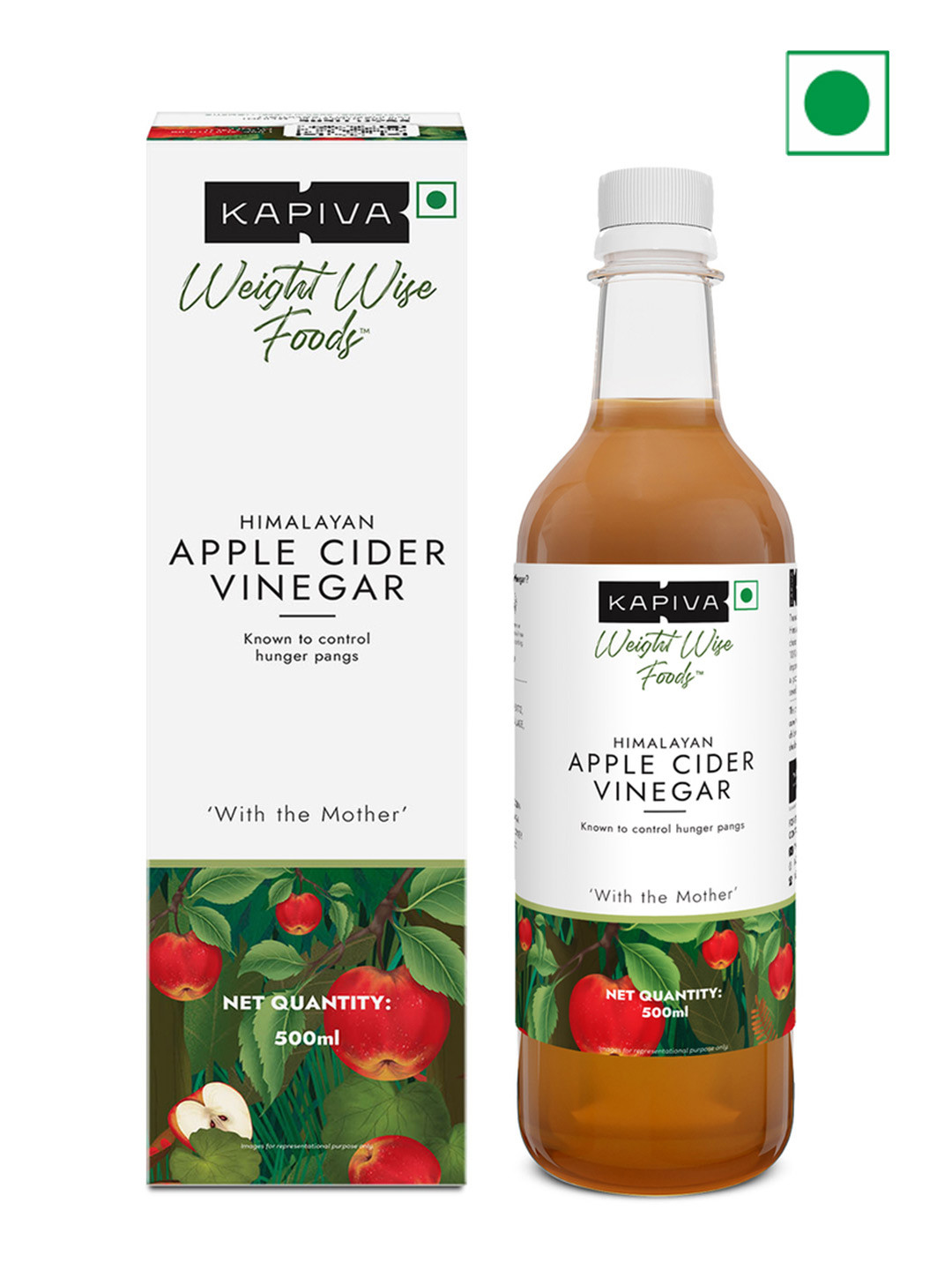 

Kapiva Weight Wise Foods Himalayan Apple Cider Vinegar To Help Control Hunger Pangs- 500ml, White