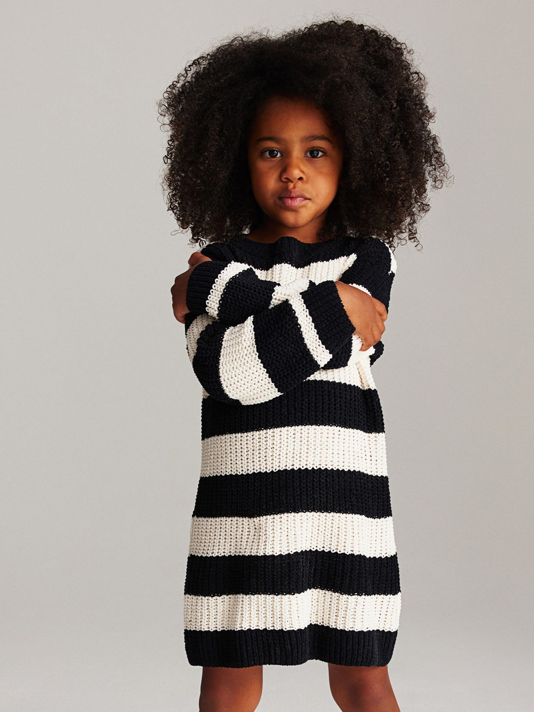 

H&M Girls Knitted Dress, Black