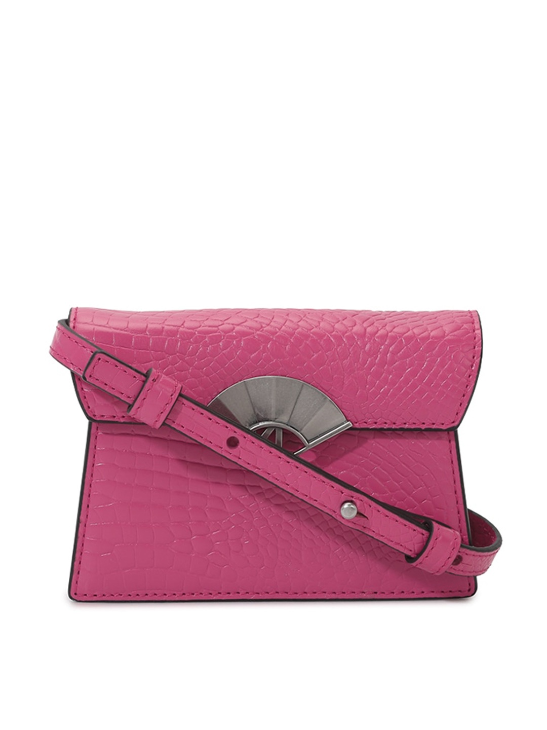 

Karl Lagerfeld Leather Structured Sling Bag, Pink