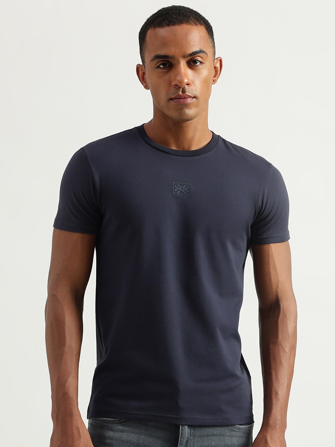 

United Colors of Benetton Regular Fit Cotton Casual T-shirt, Navy blue