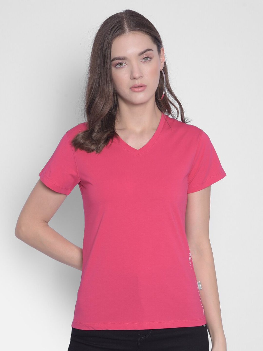 

Crimsoune Club V-Neck Slim Fit T-shirt, Pink