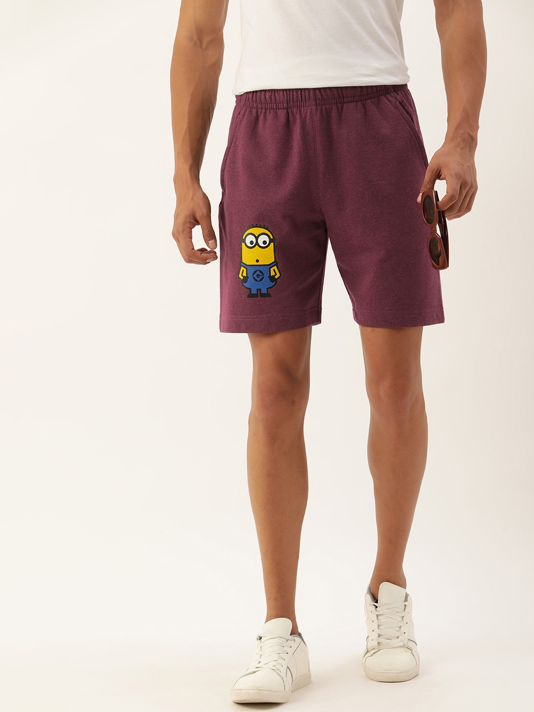

Kook N Keech Men Minions Printed Shorts, Burgundy