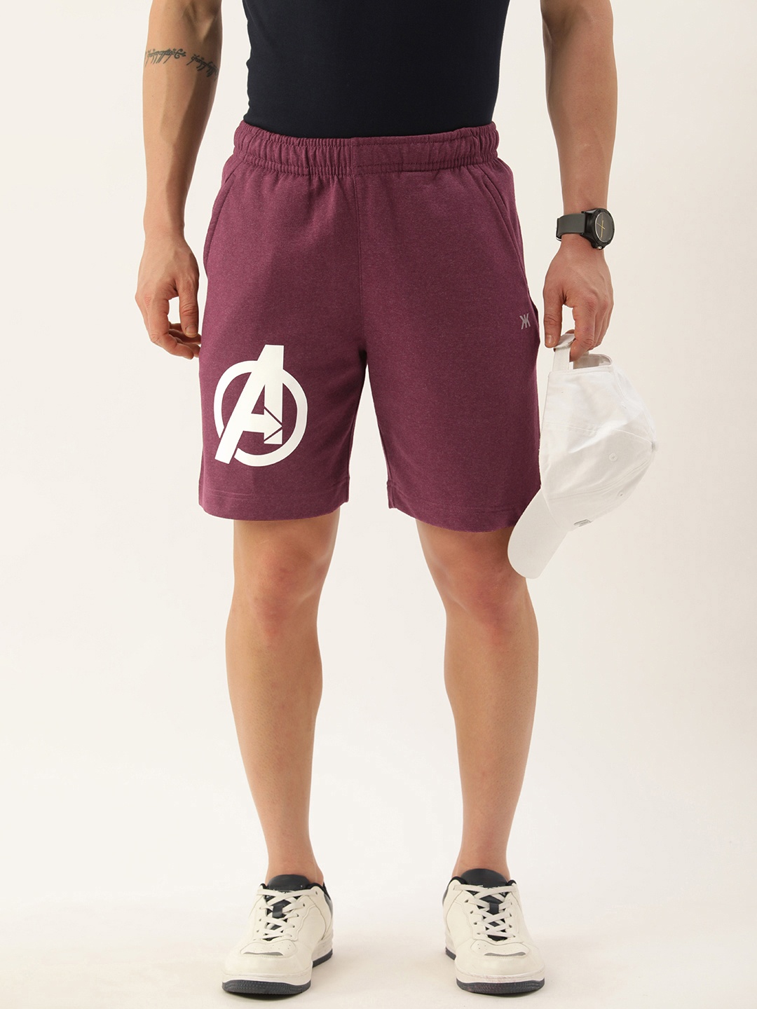

Kook N Keech Men Avengers Printed Shorts, Burgundy