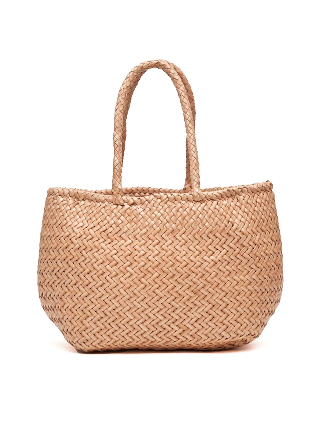 

Mistry Textured Structured Leather Handheld Bag, Cream