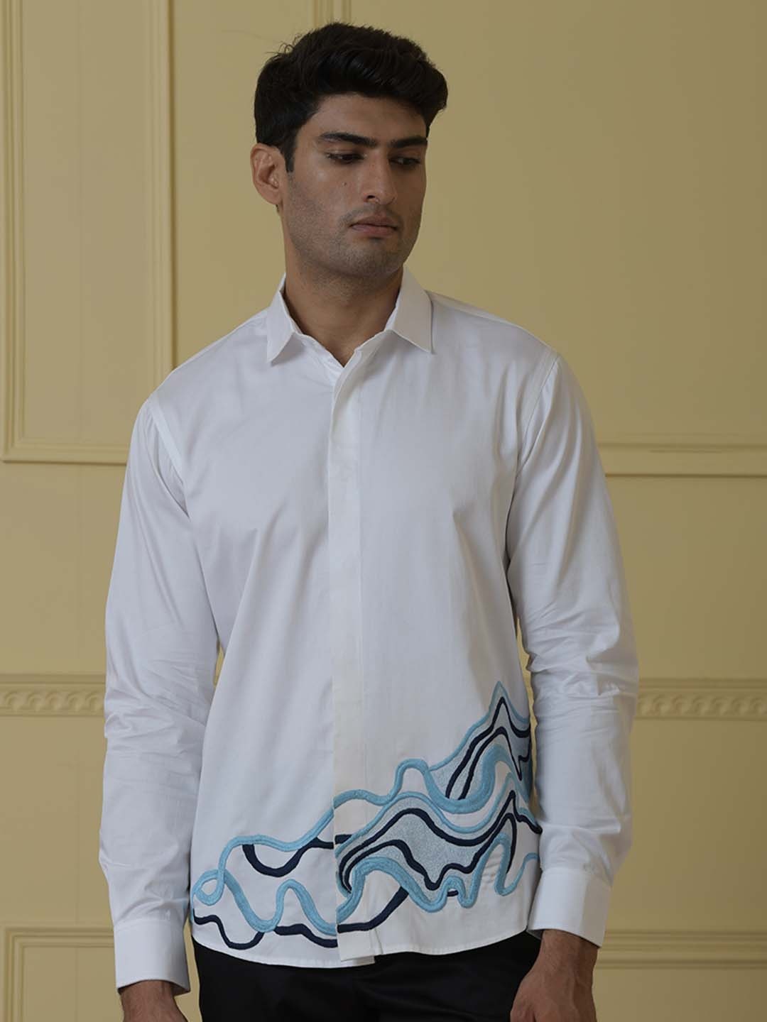 

HILO DESIGN Comfort Opaque Cotton Casual Shirt, White