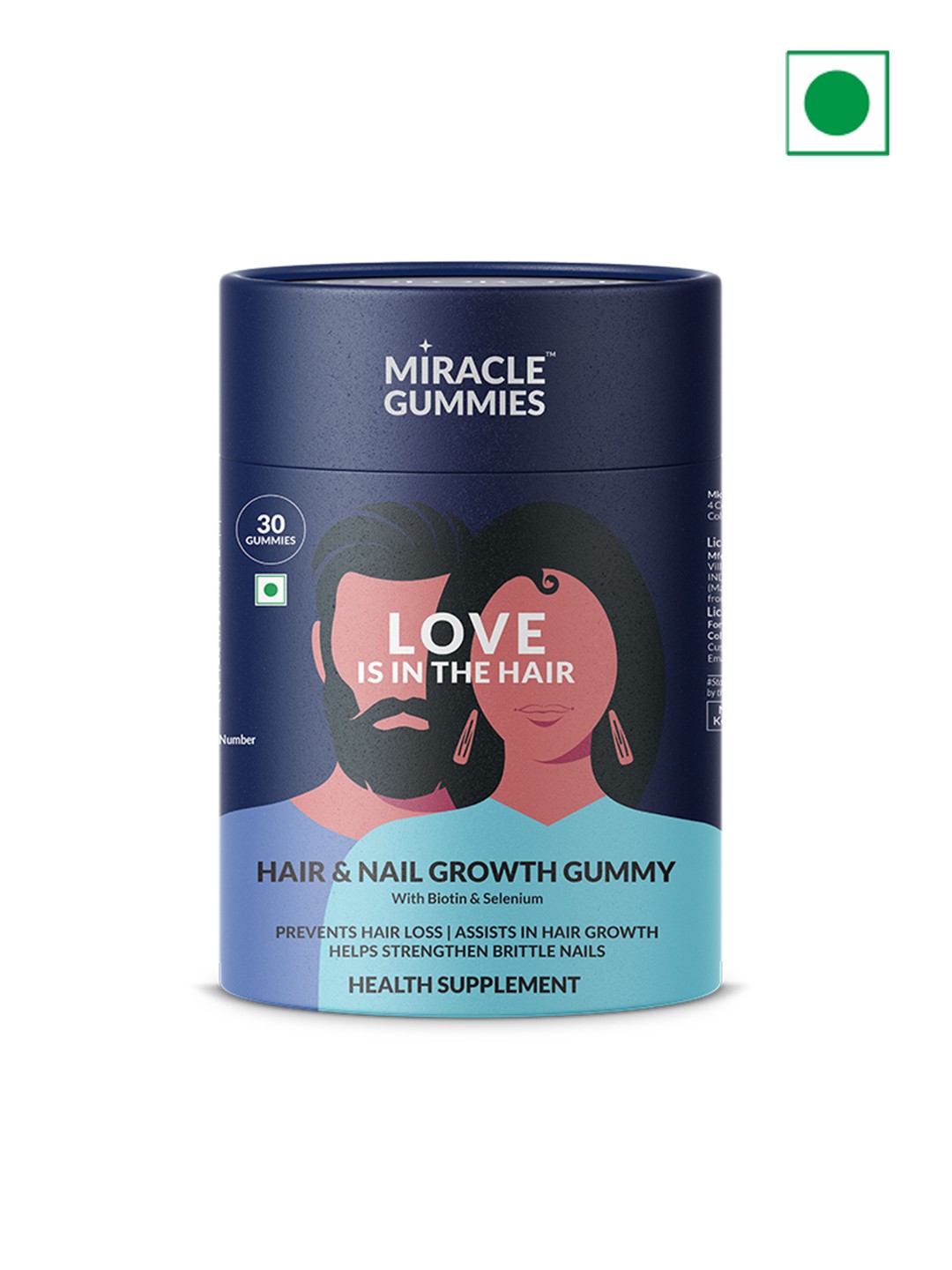 

Colorbar Love Is In The Hair Miracle Gummies for Hair & Nail Growth - 30 Gummies, Blue
