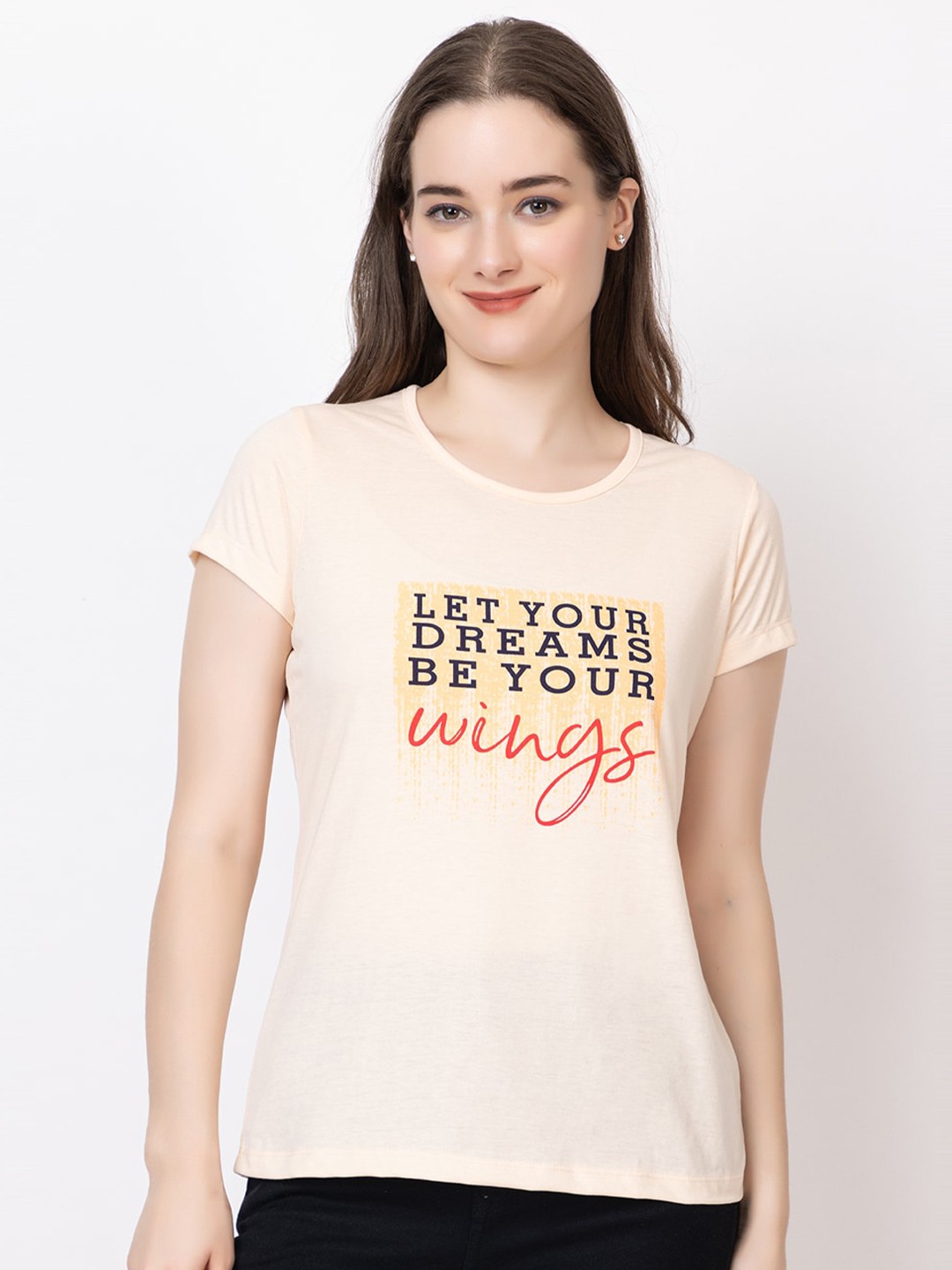 

UNEMODE Typography Printed Cotton Slim Fit T-shirt, Brown