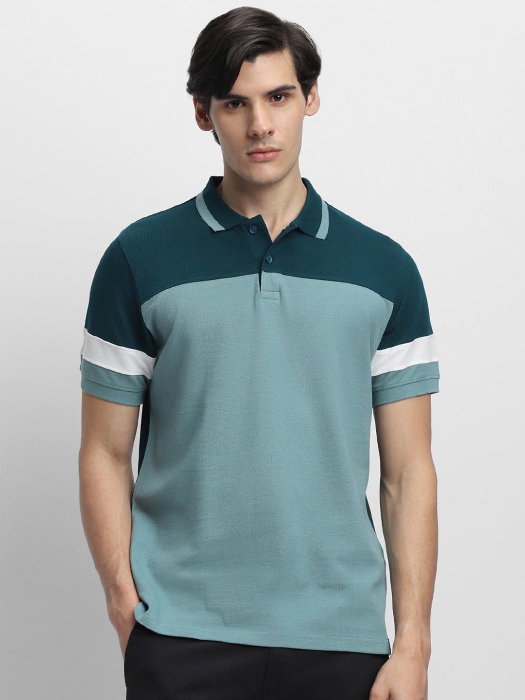 

Dennis Lingo Polo Collar Pure Cotton T-shirt, Blue