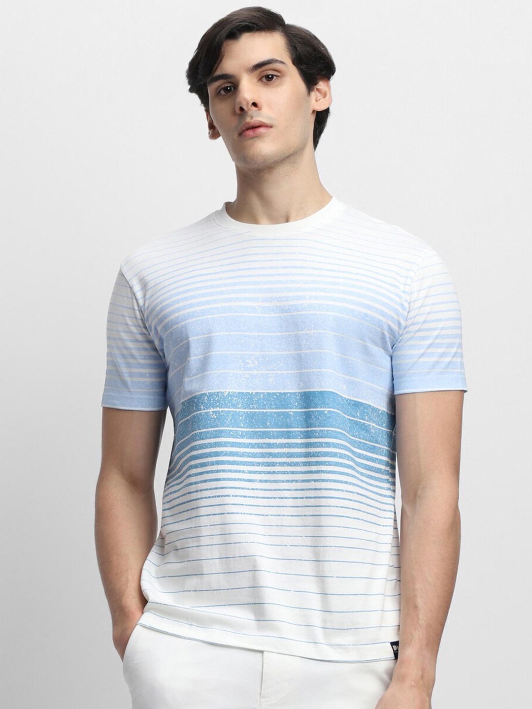 

Dennis Lingo Striped Pure Cotton Slim Fit T-shirt, White