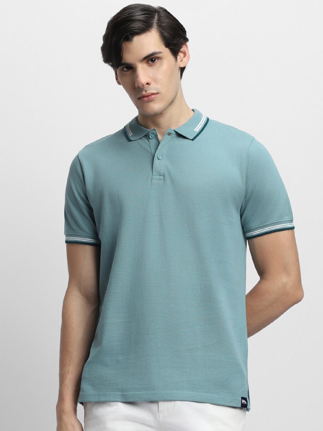 

Dennis Lingo Polo Collar Pure Cotton T-shirt, Blue