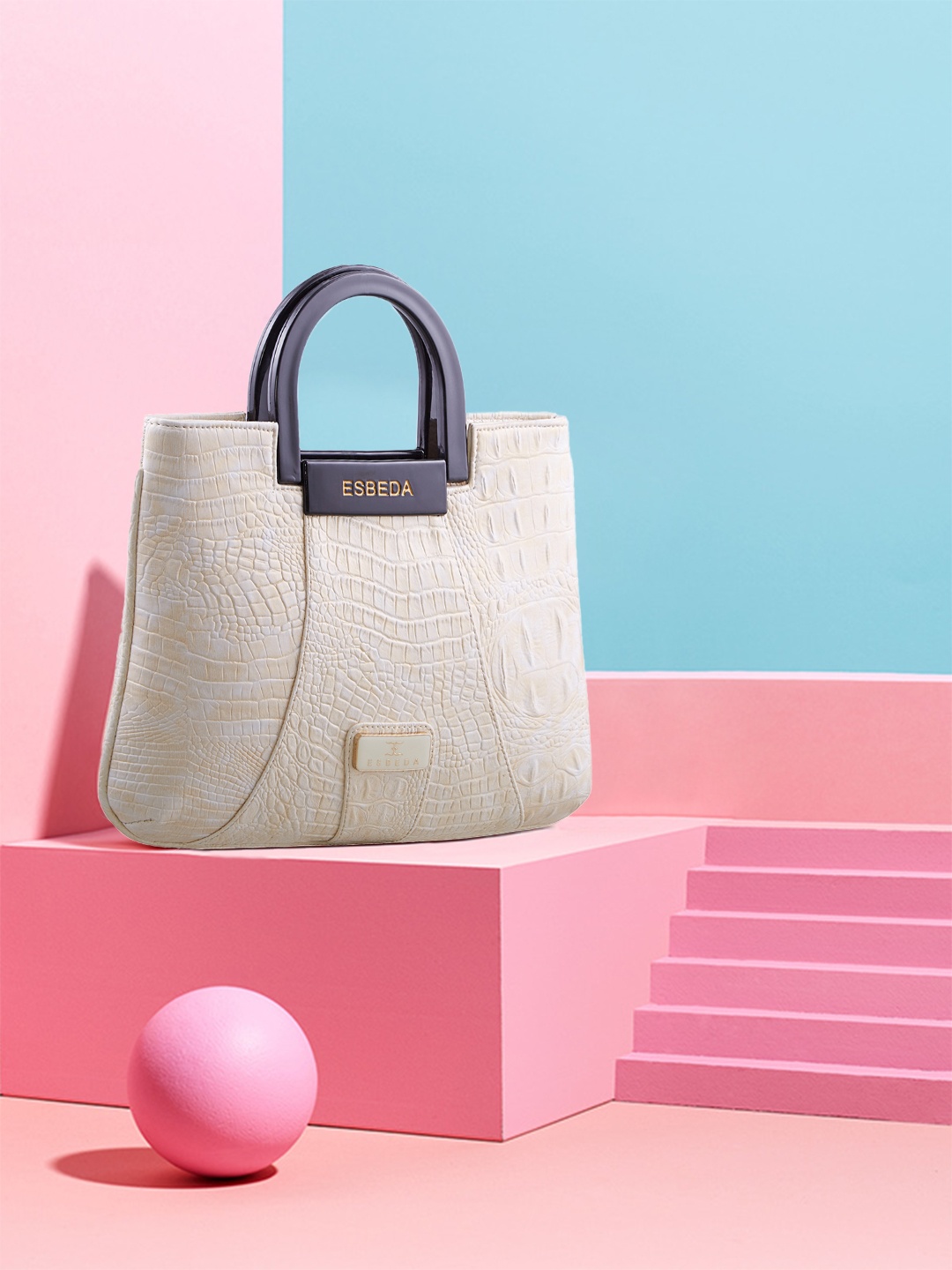 

ESBEDA Women Off-White & Beige Printed Handheld Bag