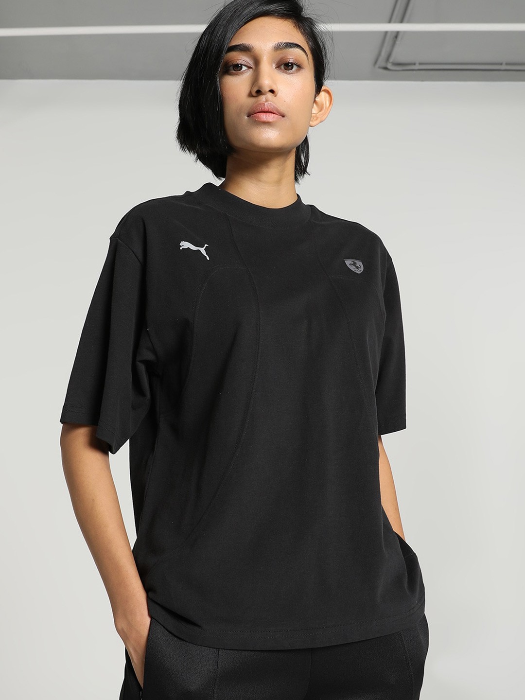 

PUMA Motorsport Scuderia Ferrari Style Round Neck Cotton T-shirt, Black