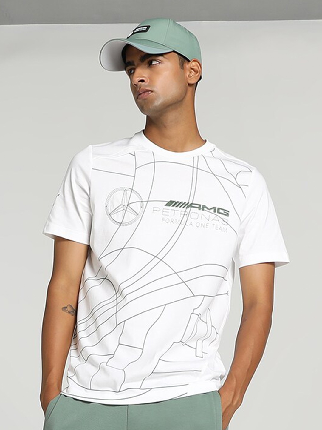 PUMA Motorsport Mercedes-AMG PETRONAS Statement T-shirt, White