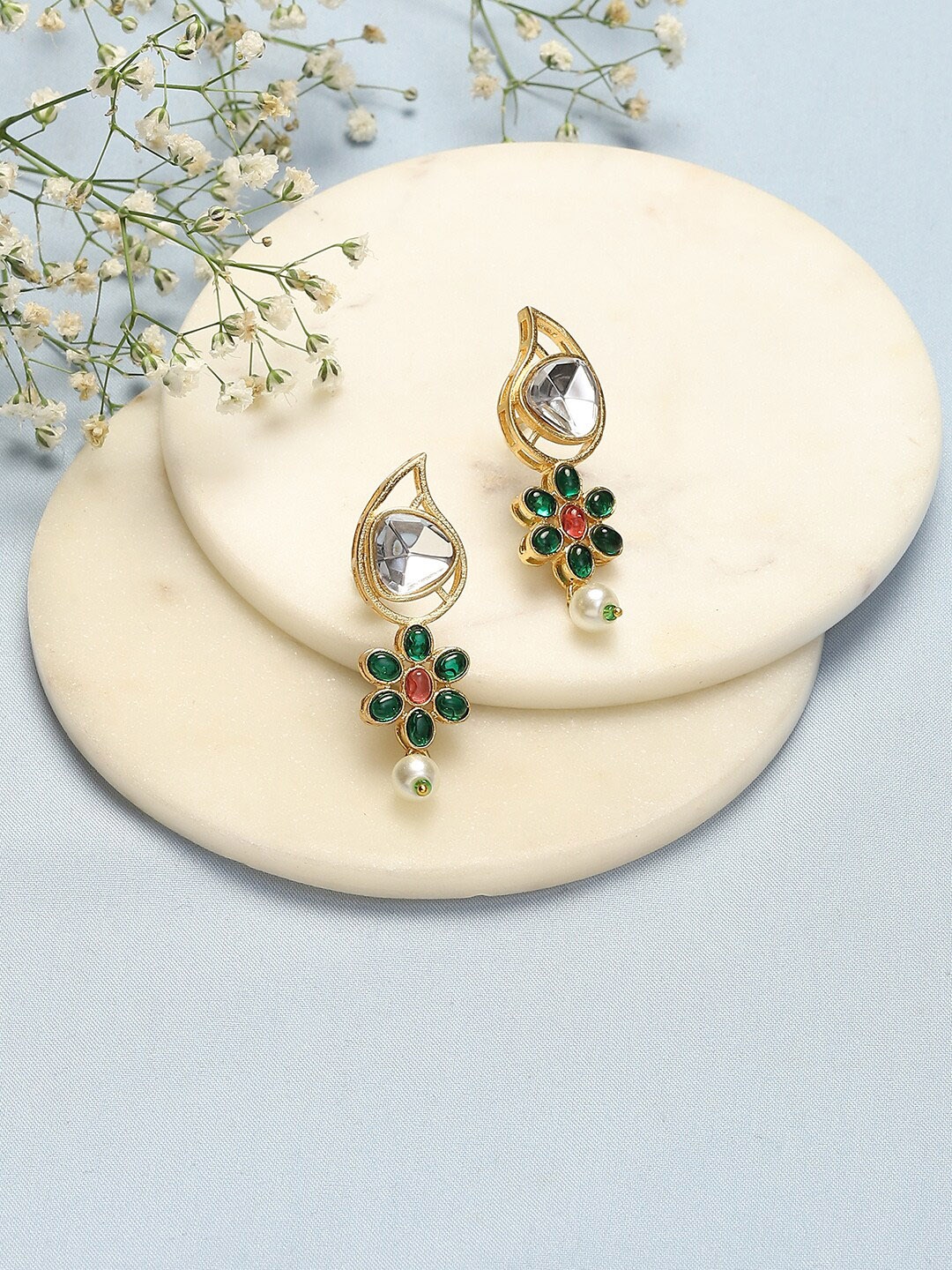 

Biba Silver Plated Contemporary Drop Earrings, Gold