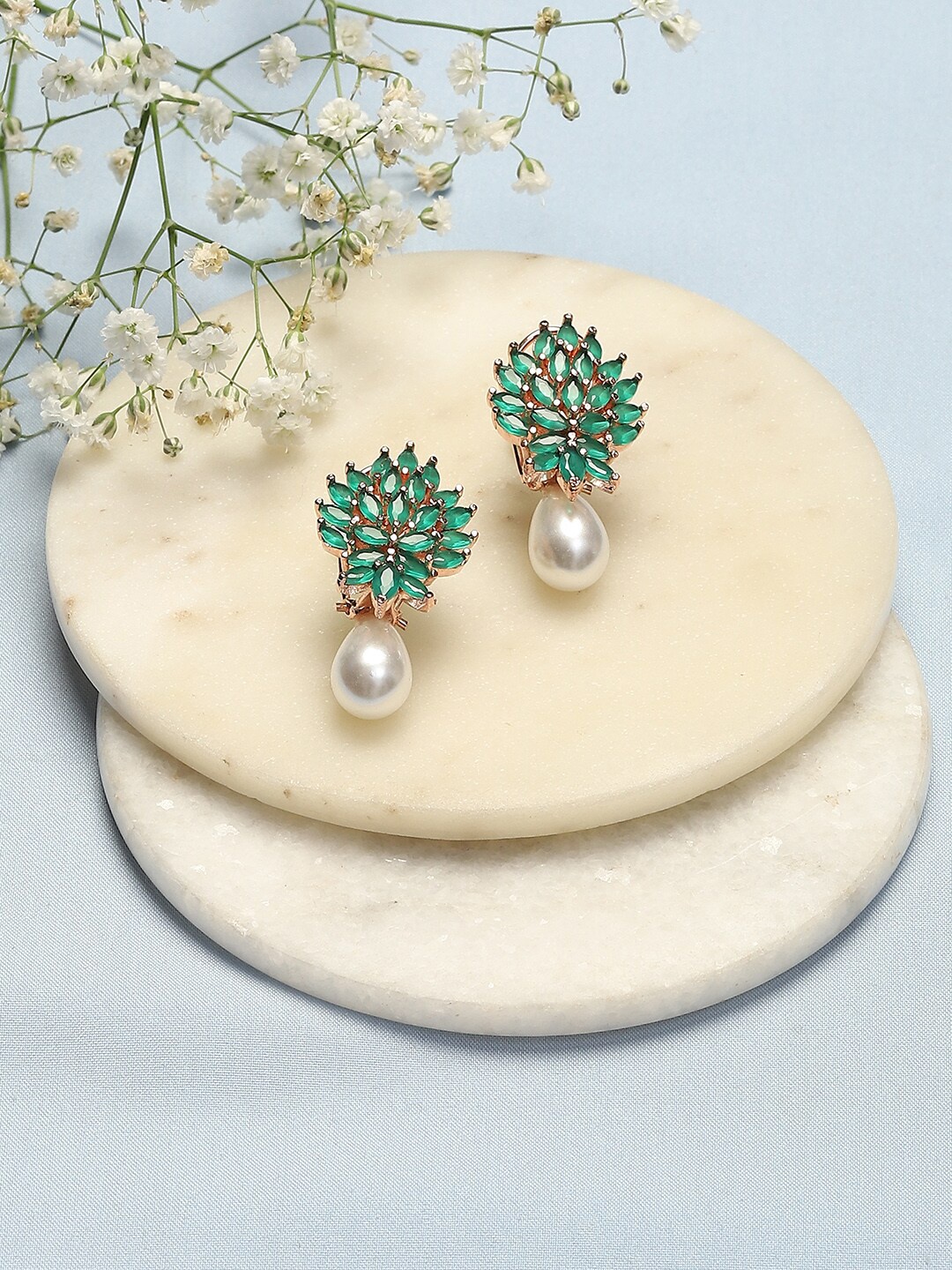 

Biba Silver Plated Contemporary Studs Earrings, Rose gold