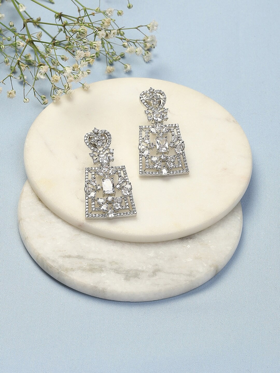 

Biba Silver-Plated Contemporary Drop Earrings