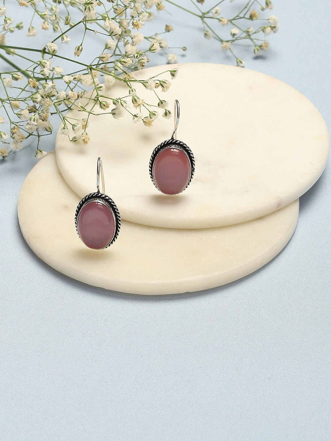 

Biba Silver Plated Contemporary Stone Drop Earrings