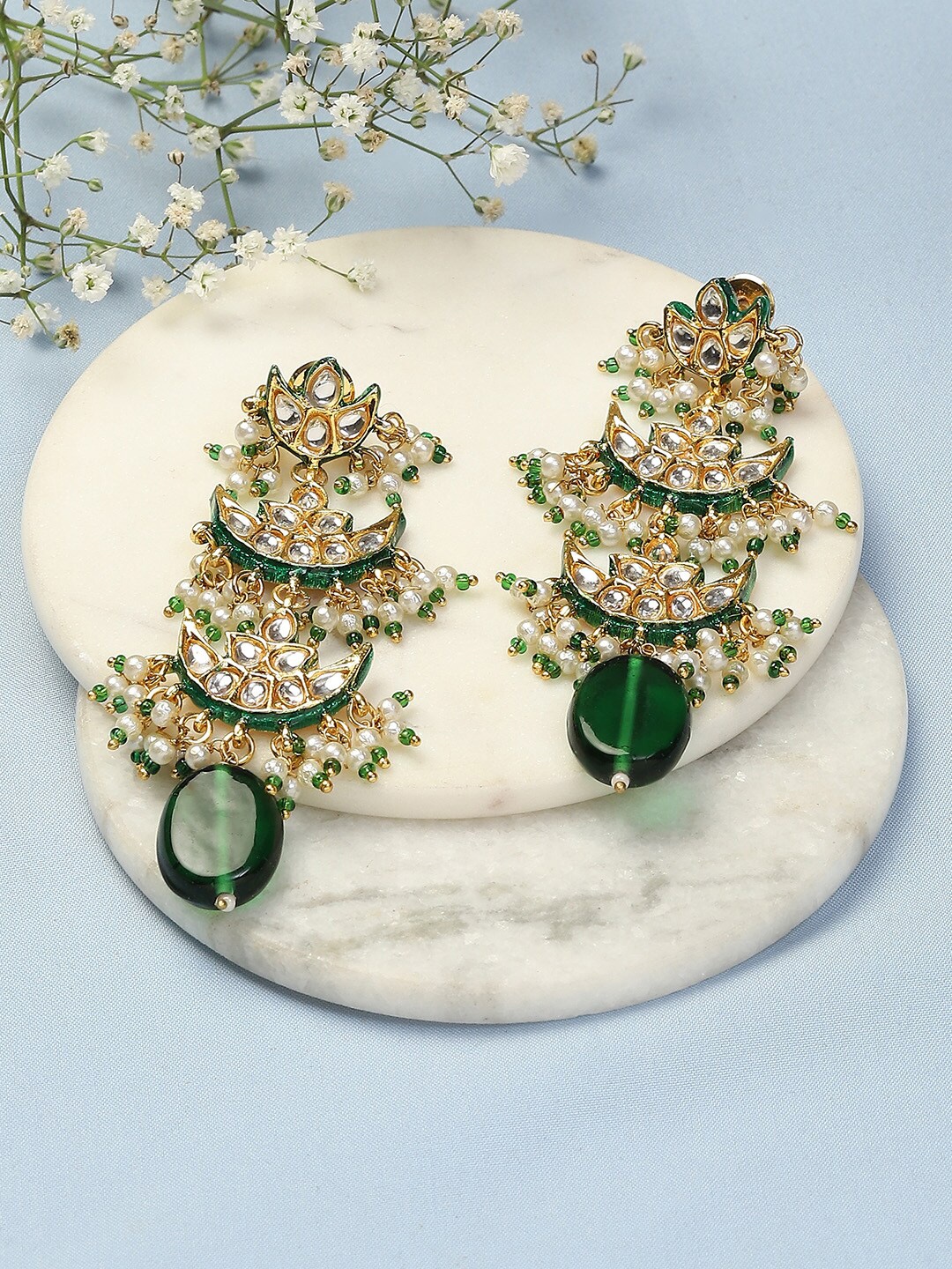 

Biba Green Contemporary Drop Earrings