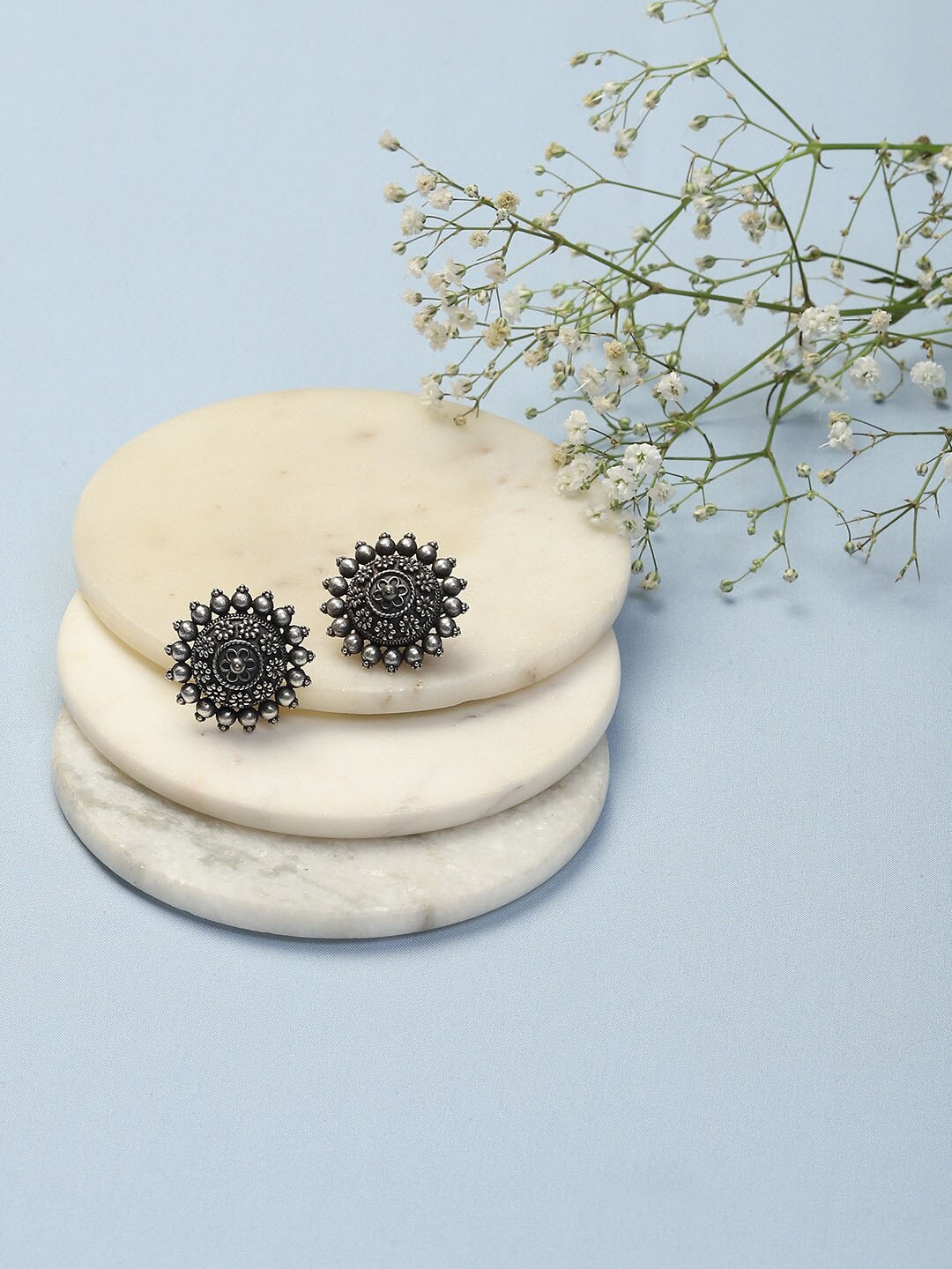 

Biba Oxidsed Contemporary Stud Earrings, Grey