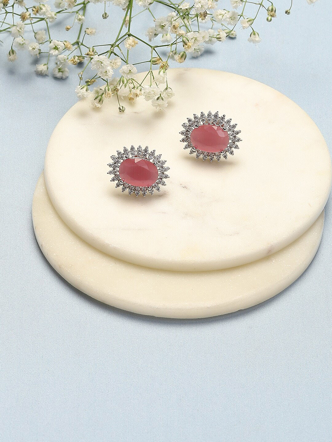 

Biba Artificial Stone Contemporary Stud Earrings, Pink
