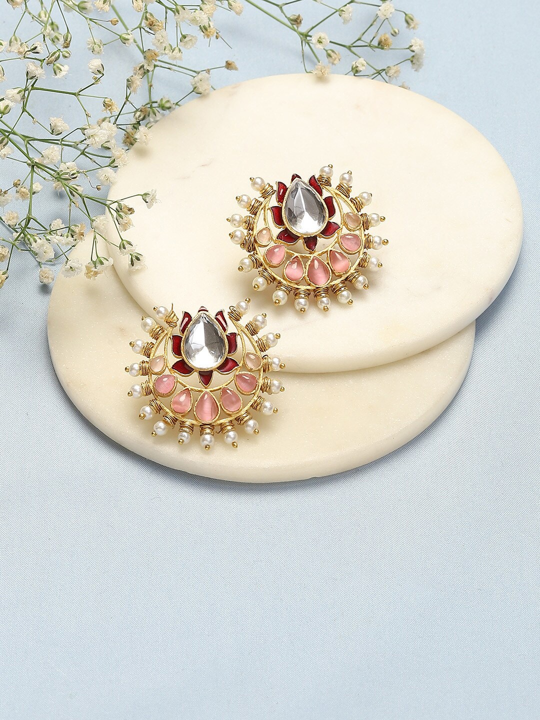 

Biba Gold-Plated Contemporary Studs Earrings, Pink