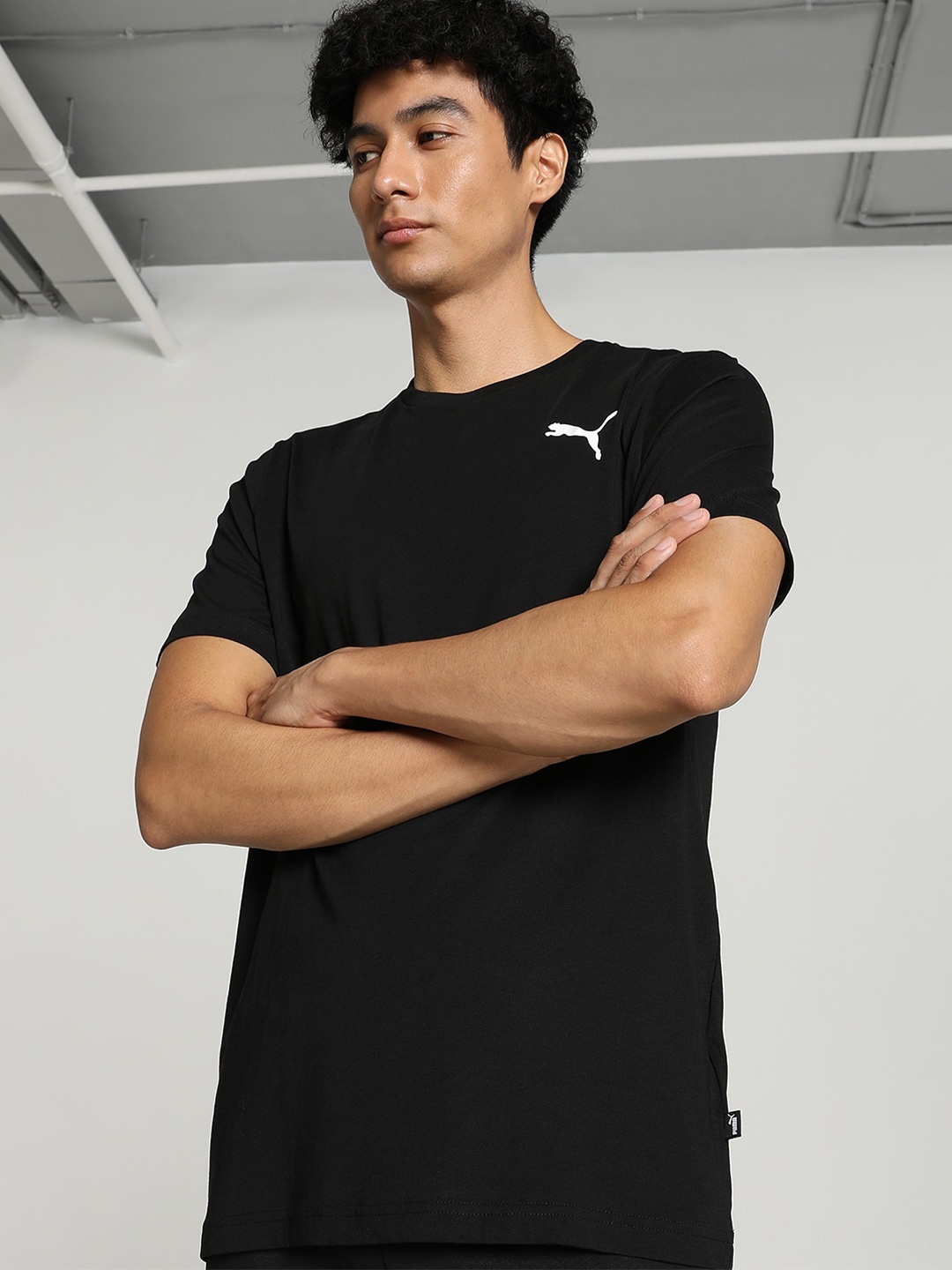 

Puma Essentials Small Logo Short Sleeves Pure Cotton T-shirt, Black