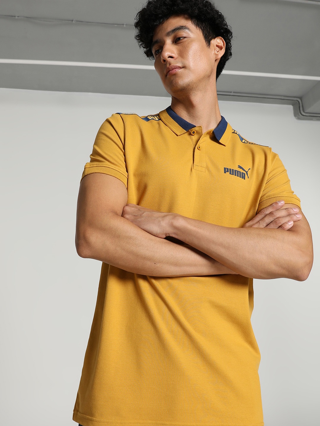

Puma Classics Modern Tipping Polo Collar Pure Cotton T-Shirt, Yellow