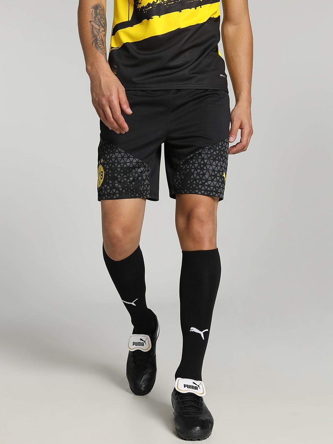 

Puma Borussia Dortmund Football Training Printed Sports Shorts, Black