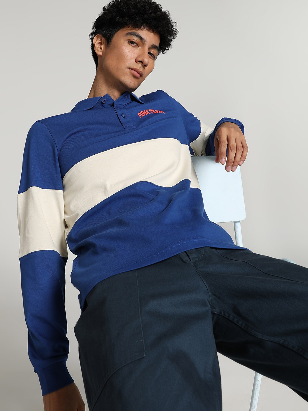 

Puma x Harrdy Colourblocked Relaxed-Fit Cotton T-Shirt, Blue