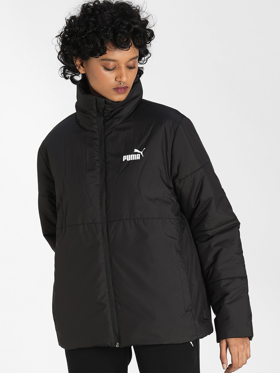 

Puma Essentials+ Mock Collar Padded Jacket, Black