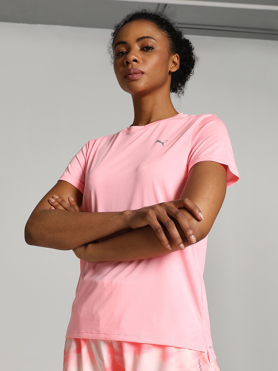 

Puma RUN FAVORITE HEATHER Round Neck Sports T-shirt, Pink