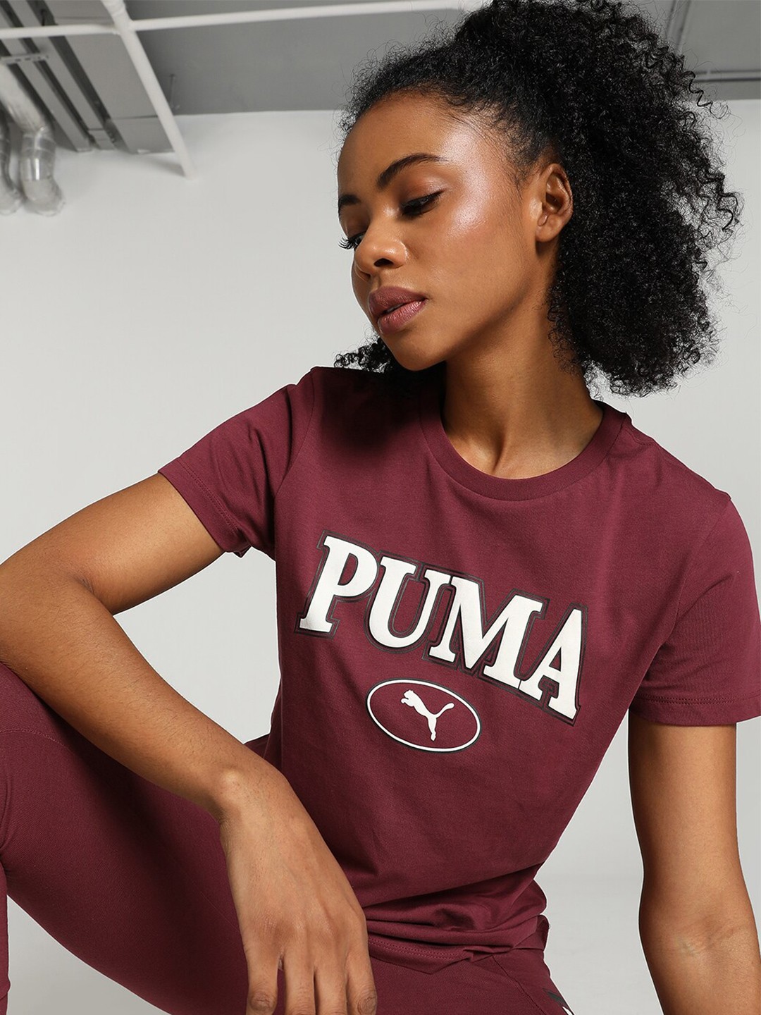 

Puma PUMA SQUAD Graphic Printed Cotton T-shirt, Maroon